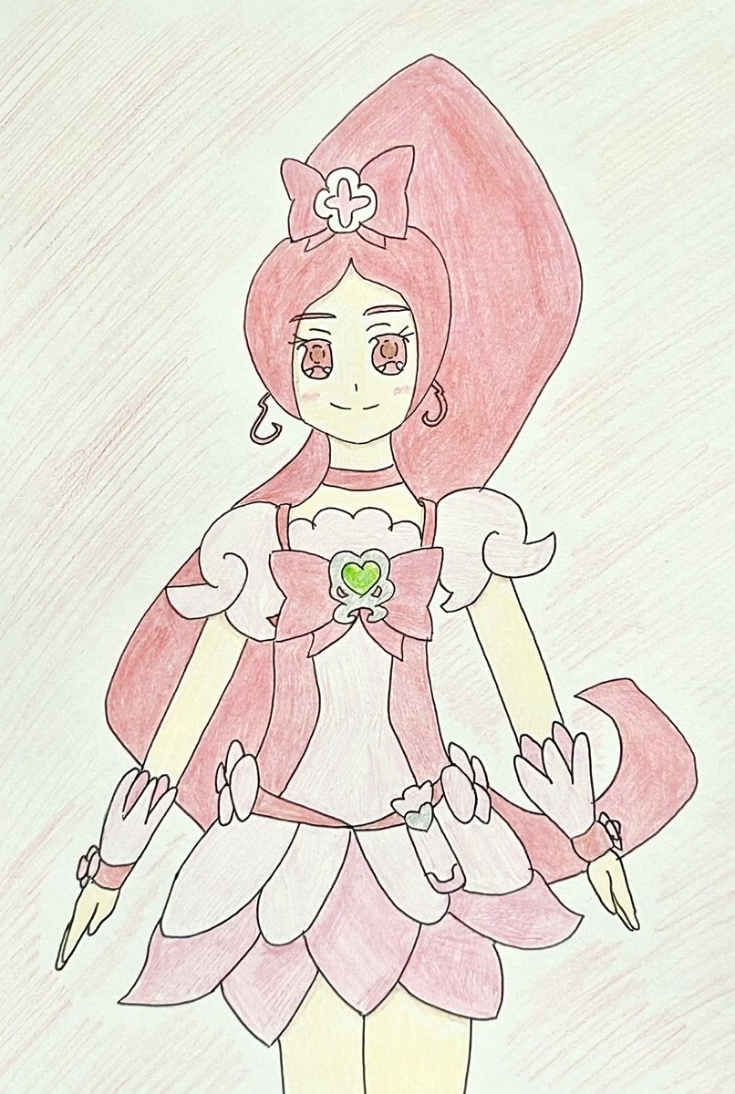 久々にペン入れバージョン #キュアブロッサム #手描きイラスト