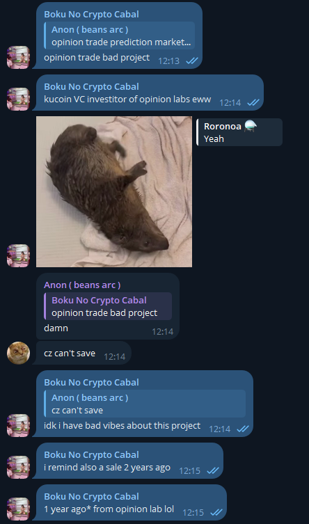 You can say anything

but i told u Opinion labs was a red flag project

the project having a lot of red flag but people prefer skipping and continue shilling this garbage

now the $OPN checker is live, and onchain users are in loss (people who burned 200$ for receive 20$, people