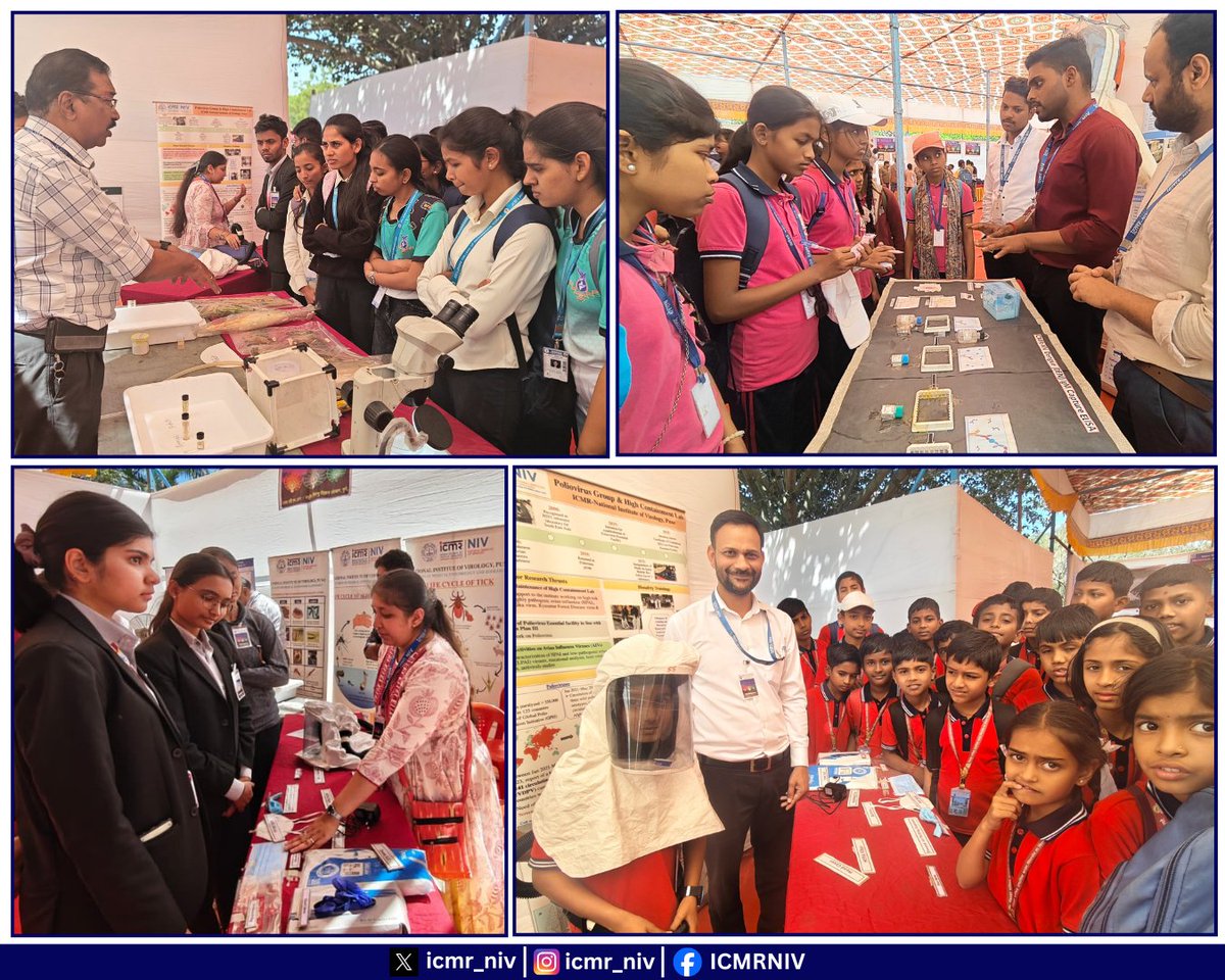 icmr_niv's tweet photo. @ICMR_NIV scientists & staff participated in ‘GMRT Science Day Exhibition 2026’ organized at the Giant Metrewave Radio Telescope (#GMRT) observatory, Pune, on 28 Feb & 1 Mar, 2026, in celebration of #NationalScienceDay2026. @MoHFW_India @DeptHealthRes @ICMRDELHI @NCRA_Outreach https://t.co/iMzM8Gz6p4