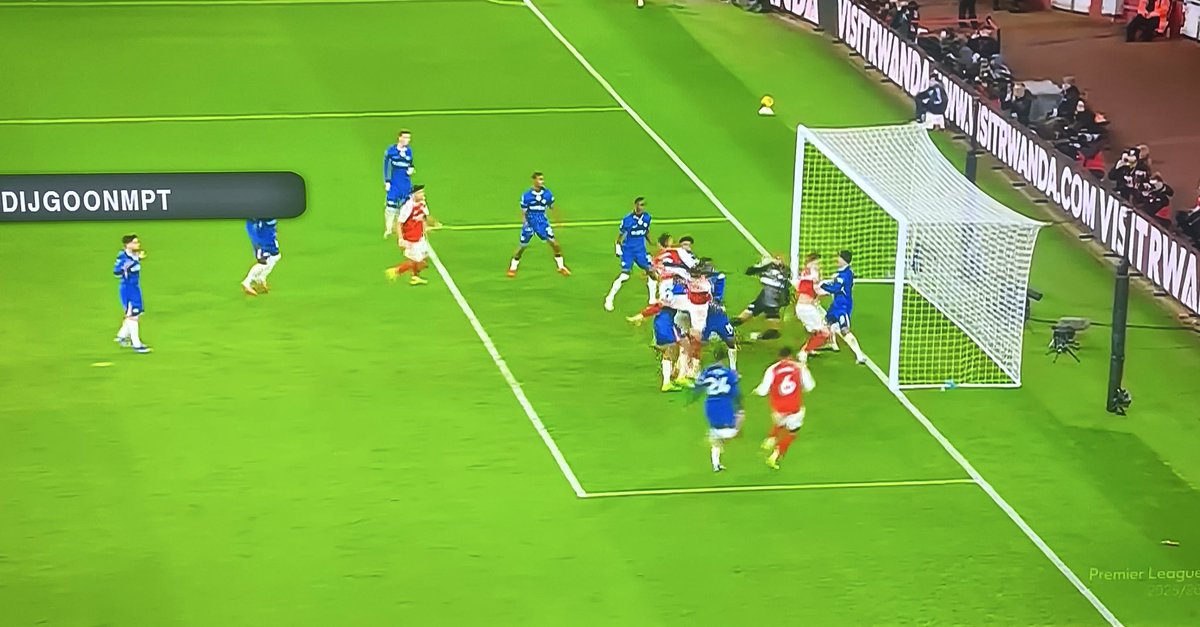 Corner kicks in the English Premier League are becoming wrestling contests.

Blatant grappling on goalkeepers every week. The The Football Association has to act.

This isn’t football. 🔴