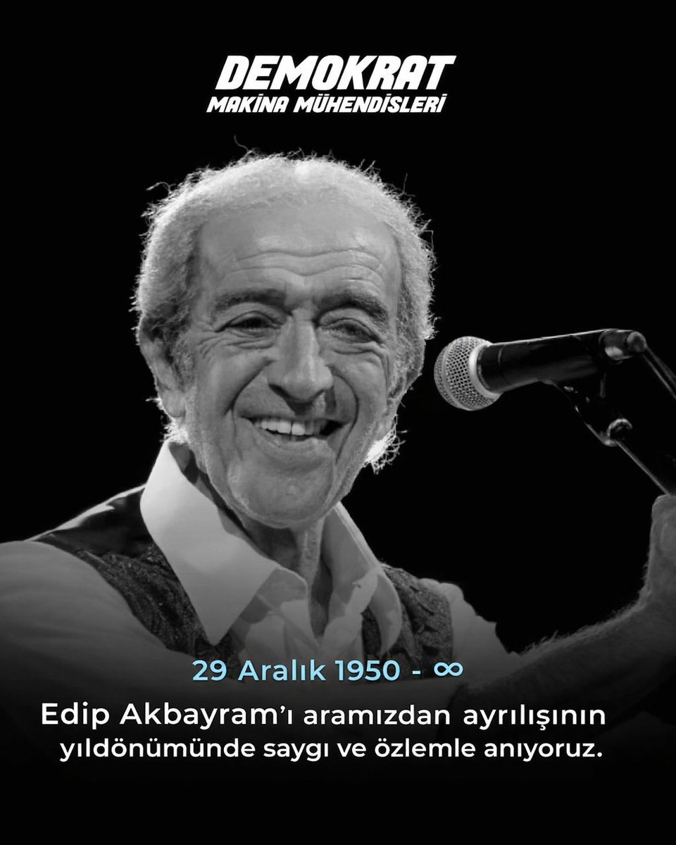 Bu toprakların sesi, sözü, türküsü Edip Akbayram'ın aramızdan ayrılışının yıldönümünde saygı ve özlemle anıyoruz. Anısı şarkıları, türküleri ile mücadelemizde yaşayacak. 

#EdipAkbayram