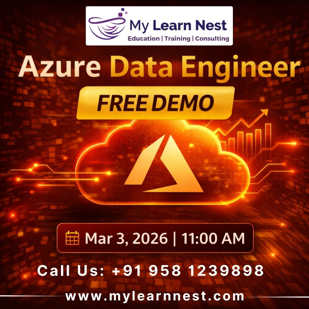 MylearnNest's tweet photo. 🚀 Azure Data Engineer Free Demo – Mar 3, 2026 | 11:00 AM
#AzureDataEngineer
#AzureTraining
#AzureDataEngineerCourse
#AzureDataEngineerTraining
#DataEngineeringCourse
#CloudComputing
#AzureDataFactory
#AzureDatabricks
#SynapseAnalytics
#PySparkTraining
#SQLTraining
#ETLTraining https://t.co/ZwHhmJOlNv