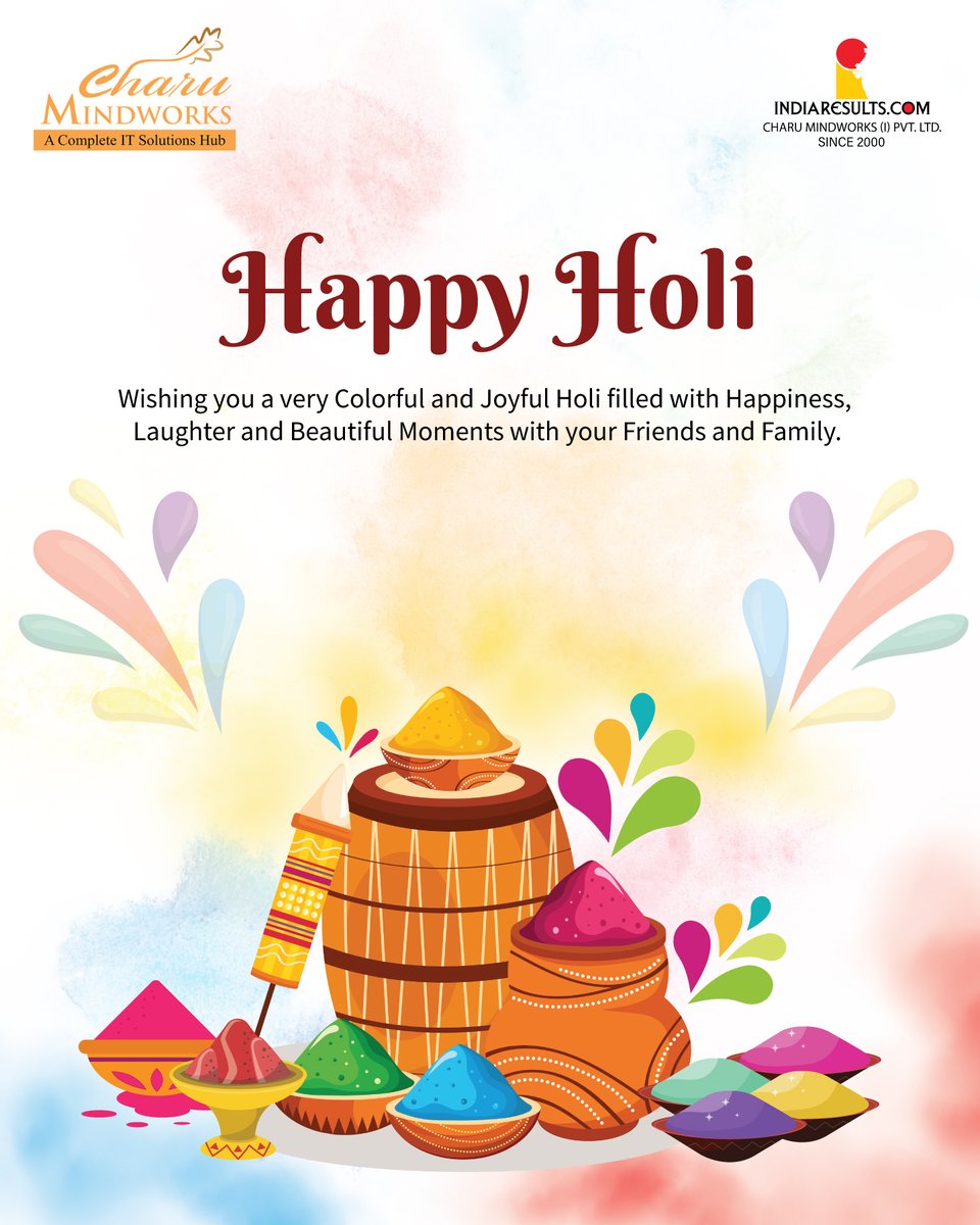 CharuMindworks's tweet photo. Wishing everyone a very Happy &amp; Colorful #Holi Festival🎊🌺

रंगों के पर्व होली की हार्दिक शुभकामनाएँ ! 🎉🎈💙🇮🇳

#HappyHoli #ColorfulHoli 
#होली #होली_2026 #Festival #India 
#IndiaResults #CharuMindWorks https://t.co/Hmh1JjmsU5