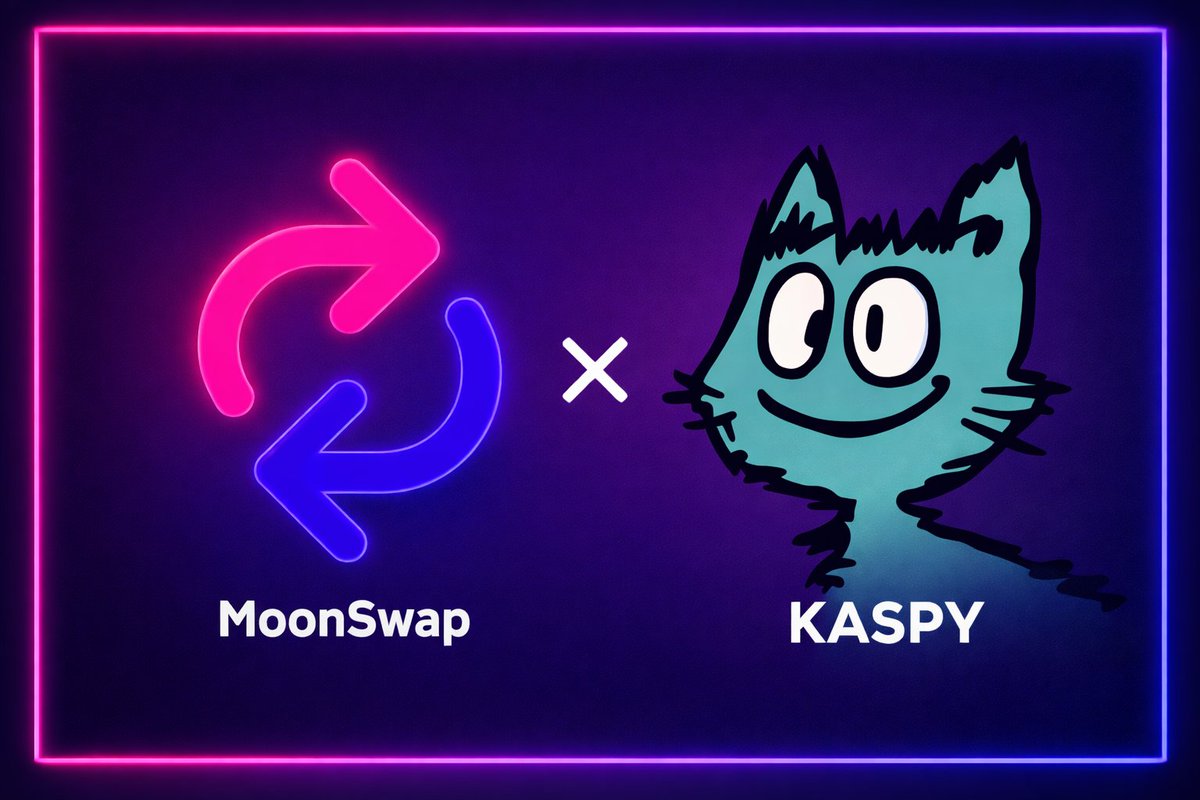 MoonSwap_'s tweet photo. Two communities. One vision. 
@MoonSwap_ X @kaspy_io
Stronger together as we build, grow, and push Web3 forward.
Excited to unite the MoonSwap and KASPY communities — more updates, more opportunities, and more value on the way.

#Collaboration #Web3 #CryptoCommunity https://t.co/JB0t9S9hp1