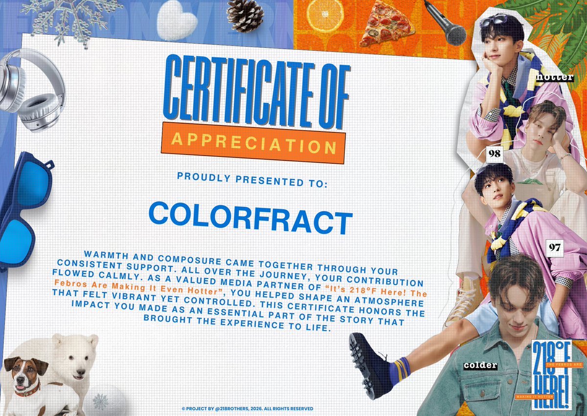 Huge congratulations on the success of your project <a href="/218ROTHERS/">𝗜𝘁’𝘀 𝟮𝟭𝟴°𝗙 𝗛𝗲𝗿𝗲!</a> ! We are honored that you trusted Colorfract to be your media partner. We look forward to more collaborations in the future. ★