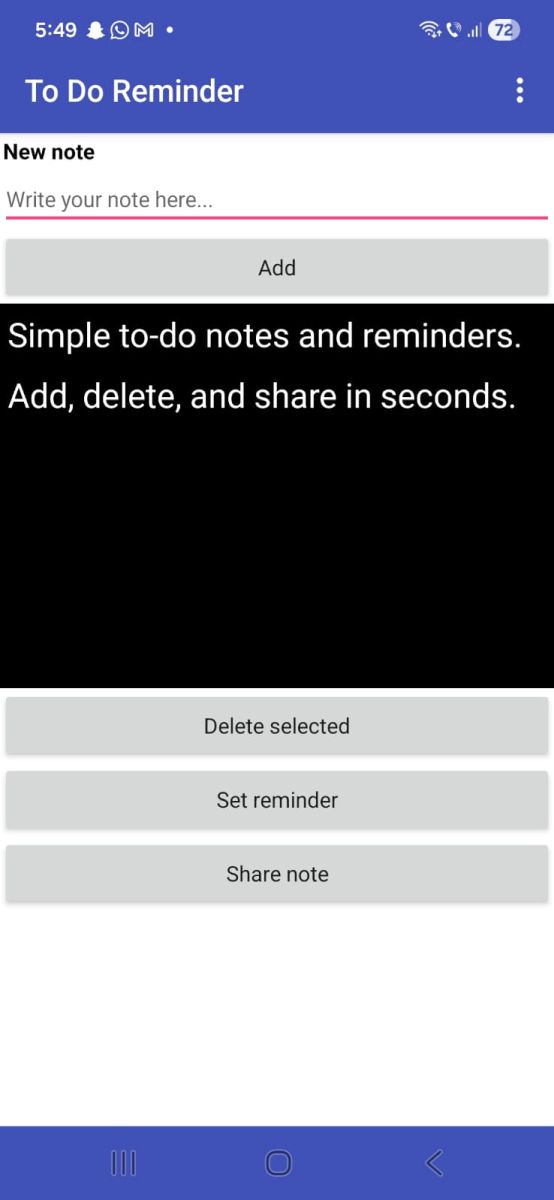 To Do Reminder: 100% Free Android App

A  lightweight Android notepad for quick thoughts, daily notes, and ideas on the  go.
To Do Reminder is  designed for one thing: helping you write fast. 

 telework.ro/en/e-books/to-…

#ToDoReminder #freeAndroidapp #GooglePlay