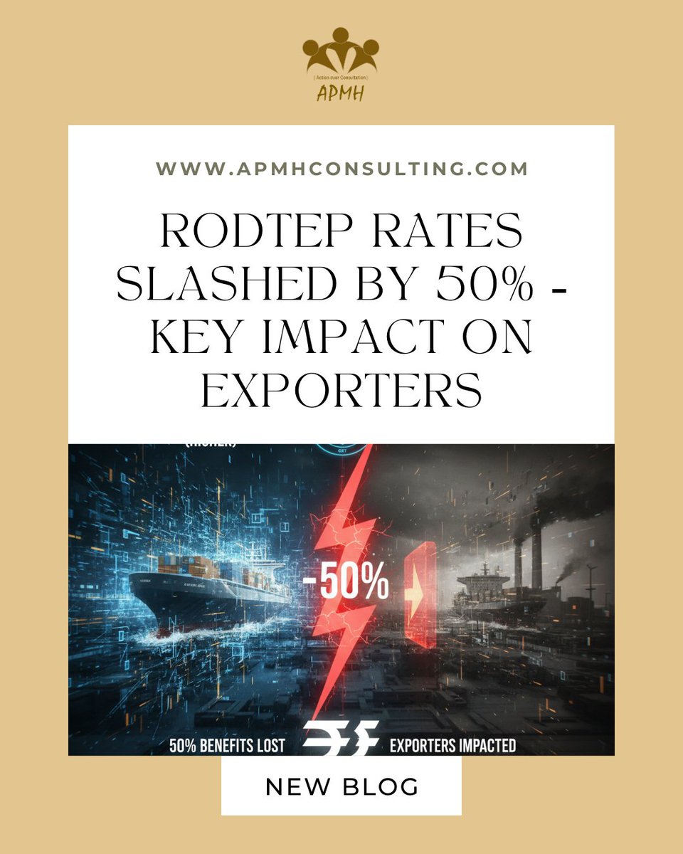 APMHtaxAlerts's tweet image. RoDTEP Rates Slashed by 50% – Key Update for Exporters (Feb 2026)

🔗 Read more: apmhconsulting.com/blogs/rodtep-r…
 
#RoDTEP #ExportUpdate #DGFT #ForeignTradePolicy #IndianExports #ExportIncentives #TradePolicy #GlobalTrade #TaxAdvisory #IndiaBusiness 📦📊