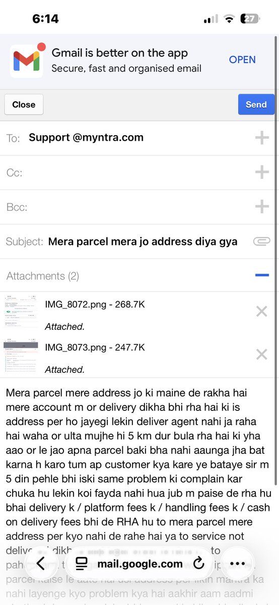 meetgangwar's tweet photo. Myntra tumhe kya comman Indian civilians ki koi value nahi hai https://t.co/zkFmMRPYAU