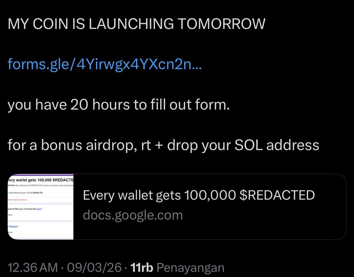 0xndra's tweet image. How to gain followers fast:

Step 1: say “airdrop”
Step 2: drop a random form

That's it.