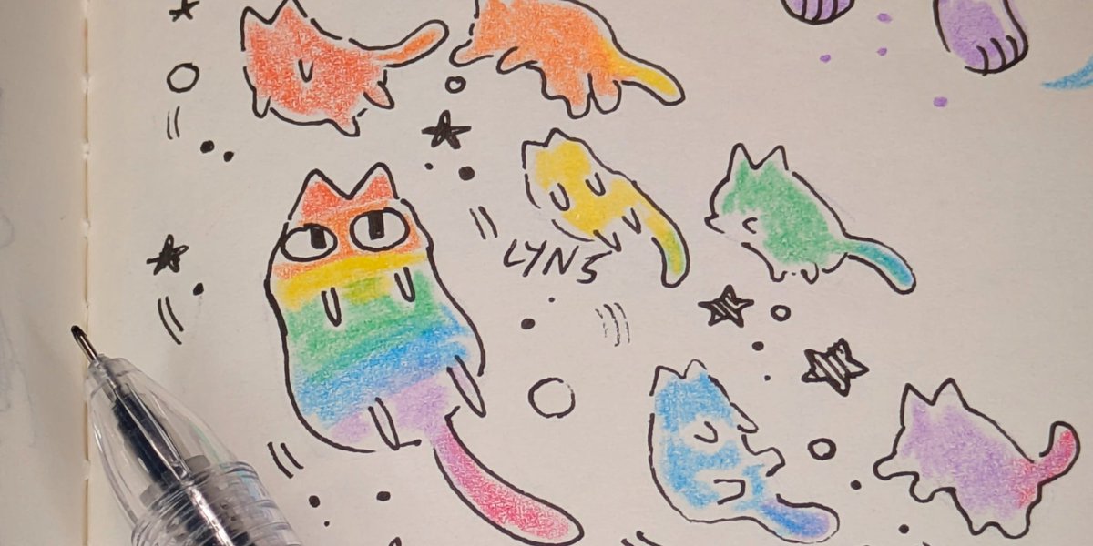 Rainbow 🌈 Cats! As the weather is getting warmer I can't help but think of bright colors and cute animals.