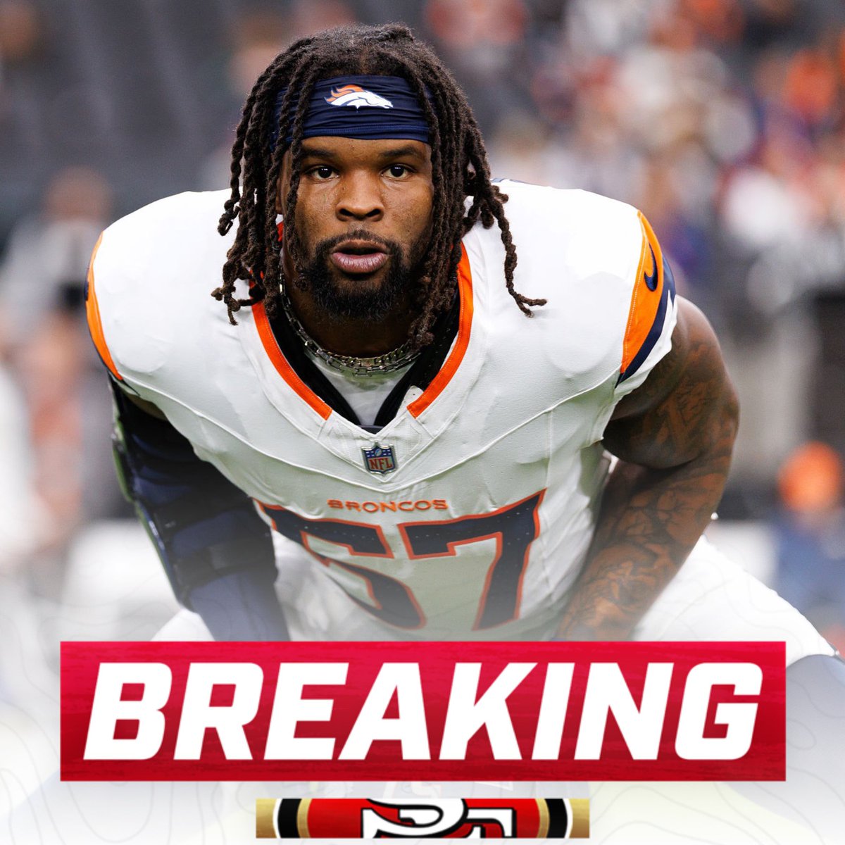 OurSf49ers's tweet image. The #Broncos are releasing veteran LB Dre Greenlaw, per @RapSheet 👀

Should the #49ers bring him back 🤔