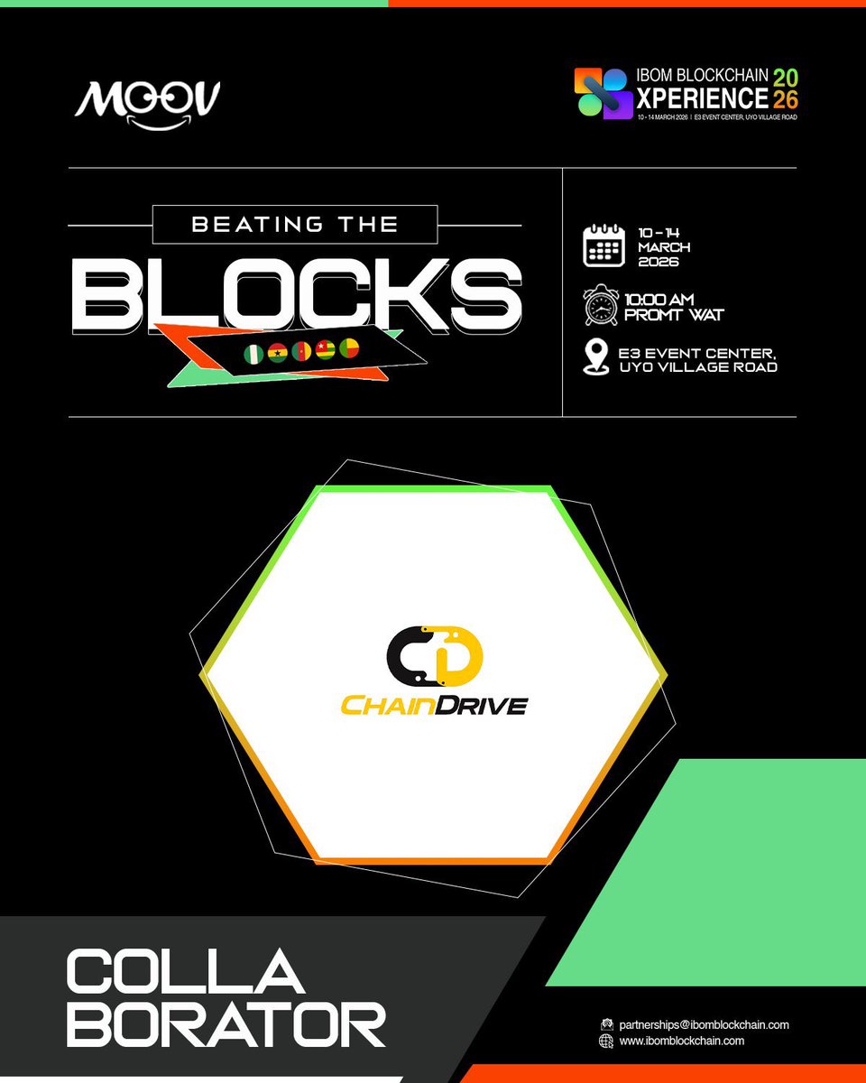 OliverNonso01's tweet photo. Honored to be part of the upcoming @IbomBlockchain Experience (IBX) 2026 as a Knowledge Coach.

Building in Web3 is not just about technology; it's about solving real problems, creating new systems, and empowering people with tools that give them more control over their financial and digital future.

As the CEO of @chaindrivehq , my journey has been about exploring how blockchain and digital payments can power real-world services; from mobility to everyday transactions.

At IBX 2026, I’ll be sharing practical insights from the builder’s perspective:  
• What it really takes to build in Web3  
• Turning ideas into working products  
• The opportunities for young Africans in blockchain

If you're curious about blockchain, building a startup, or the future of decentralized systems, this conversation is for you.

Looking forward to connecting with innovators, developers, founders, and curious minds.

Register here: https://t.co/TZiI3zvN0A

#IBX26 #IbomBlockchainXperience #Web3Africa #BlockchainBuilders #Chaindrive