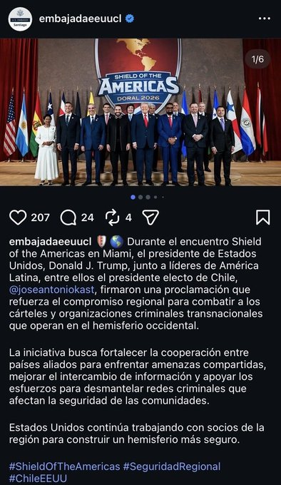 artamumu's tweet photo. La embajada de EEUU confirmó que @joseantoniokast SÍ firmó una declaración conjunta solicitada por @realDonaldTrump y lo hizo como "presidente de Chile'. 
@joseantoniokast se encuentra en serios problemas y podría ser relevado de todo cargo de frepresentación pública. https://t.co/aTis6WCcns