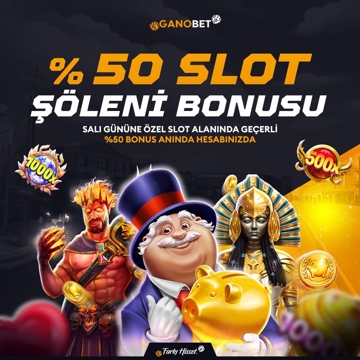 GANORESMI1's tweet photo. GANOBET SALI GÜNÜNE ÖZEL %50 SLOT ŞÖLENİ!

🔥 Slot Alanında Geçerli 5.000TL'ye Kadar Bonus Fırsatı! https://t.co/wyyKN5NvsW