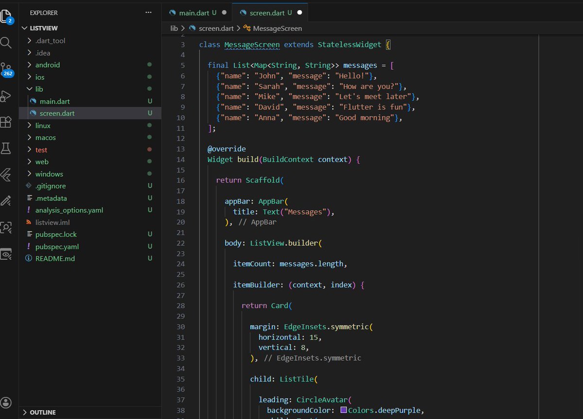 toyosii_ii's tweet photo. Day 6 of #100DaysOfCode

A scrollable lists using ListView.builder().
#100DaysOfFlutter #100DaysOfCode #Mobileappdev https://t.co/DoYRmffmof