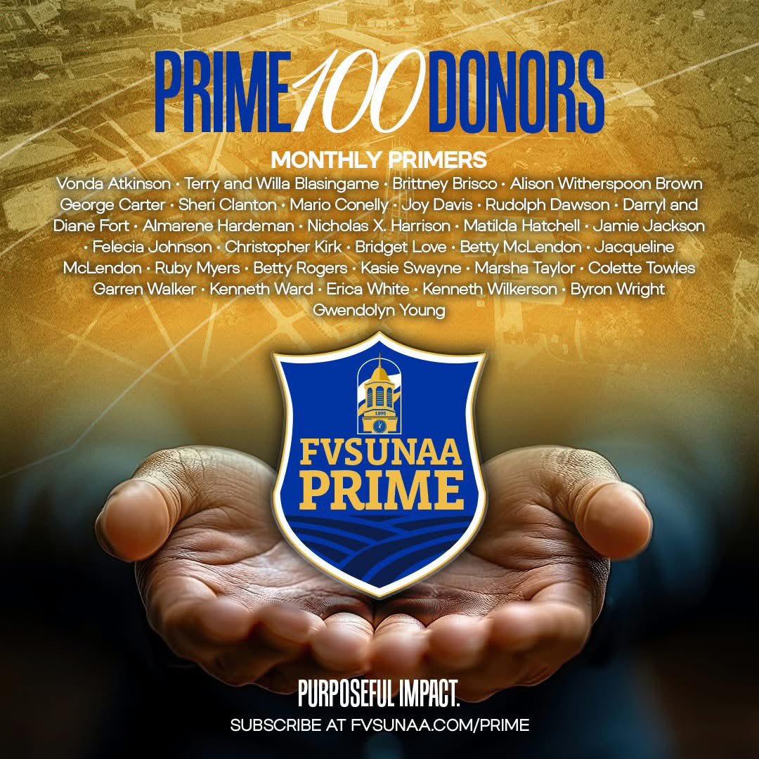 fvsunaa's tweet image. THANK YOU TO OUR MONTHLY PRIMERS! 

The Fort Valley State University National Alumni Association proudly thanks our monthly primers on subscribing to our new giving program. Thank you for being one of the FIRST!

SUBSCRIBE TODAY: fvsunaa.com/prime

#FVSUPrime
#FVSU