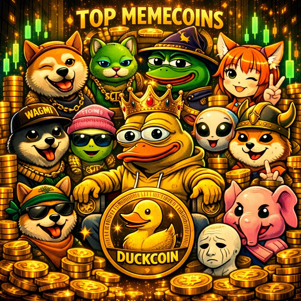 DuckCoinm7g's tweet photo. Top memecoins in the world…

and somehow $DuckCoin is already sitting on the throne 🦆👑

The flock is growing.

#DuckCoin #Solana #Memecoin #Crypto https://t.co/Dy3FNYNJcm