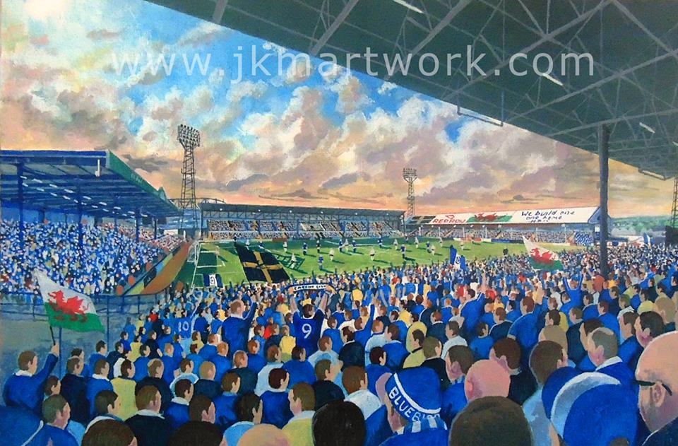 JKMartwork's tweet photo. hi @bluebirdsgossip @bobbankvillage @CCFC_SC @ccfc_forum @CardiffCitySLO painting ive done of #cardiff #ninianpark #wales ,prints are available still just ยฃ15 a3 size @ https://t.co/lwlE5y09nk rt's appreciated https://t.co/qDU3dkkEZ6