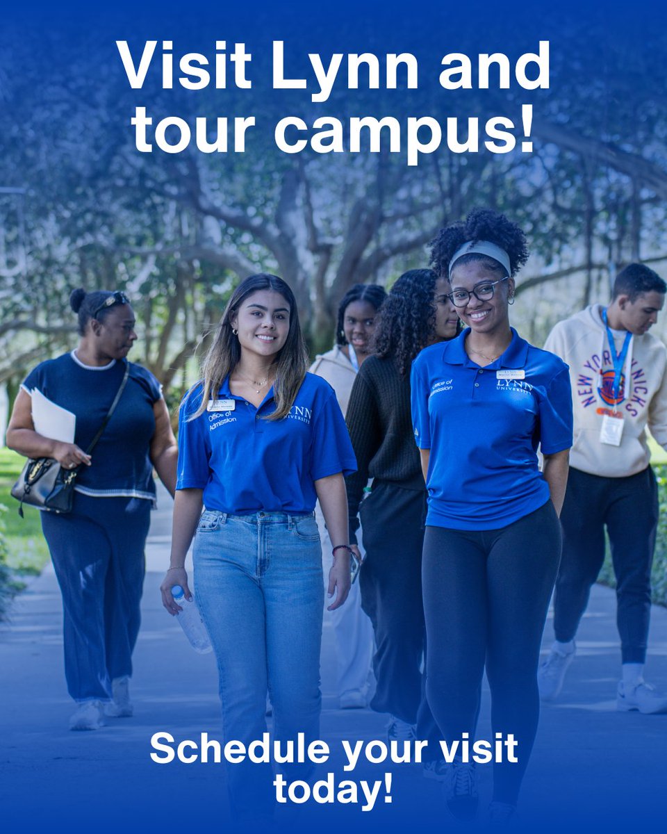 LynnAdmission's tweet image. Come experience Lynn for yourself! 🌴✨Schedule a campus visit to tour our beautiful campus, meet with an admission counselor, ask your questions, and get a feel for the community that makes Lynn so special. ow.ly/2ASt50Yry4L 💙 #VisitLynn #Campus Visit