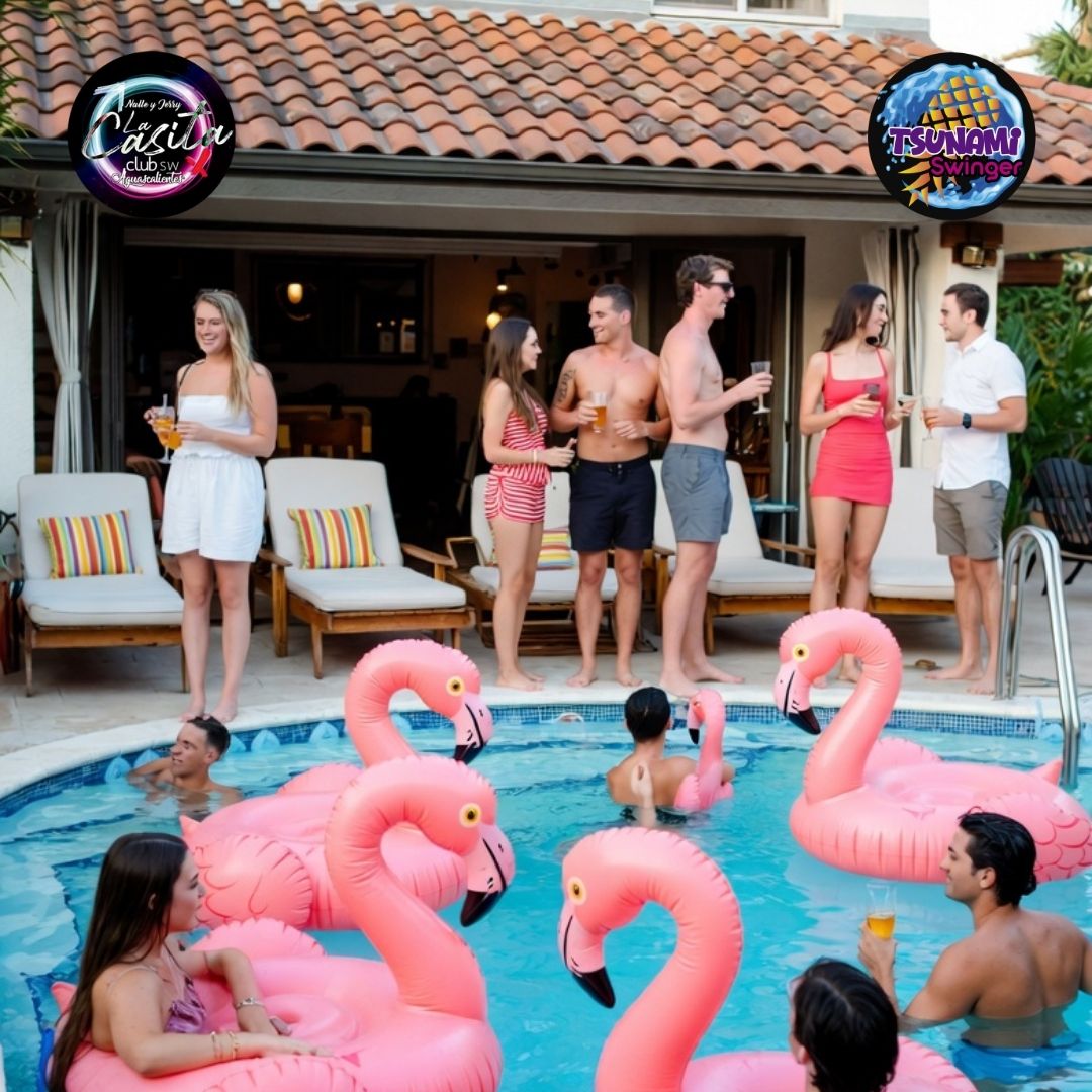 Sol, música, cocteles y mucha energía.
Así se viven las pool parties del Tsunami Swinger. ☀️🍹
