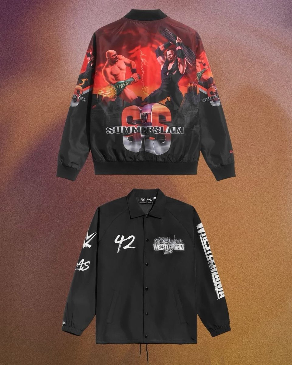 MigsMedia1's tweet photo. @chalklineco continues to gear up for Mania 42, we have just launched a @WWE WM42 Coaches Jacket as well as a tribute to SummerSlam 98 
go to https://t.co/F70GH7ymk4

#WrestleMania #WWERaw #SmackDown #ChalkLine #MigsMedia1 #Designer https://t.co/3JVPH5EqtK