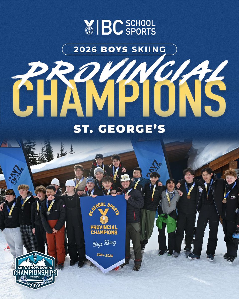 BCSchoolSports's tweet photo. Your 2026 BCSS Boys Skiing Champions: St. George's!

#BCSSProvincials https://t.co/fiYYmTZRwA