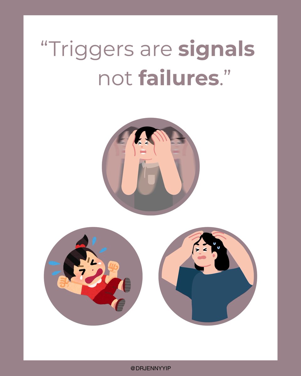 DrJennyYip's tweet image. 🚨 Your triggers are not proof that you’re a bad parent.
They are signals from your nervous system saying, “I’m overwhelmed.”
Triggers show up when:
• Stress is unprocessed
• Boundaries are stretched thin
• Old patterns are activated
#TriggerWarnings #Overwhelmed #Parenthood