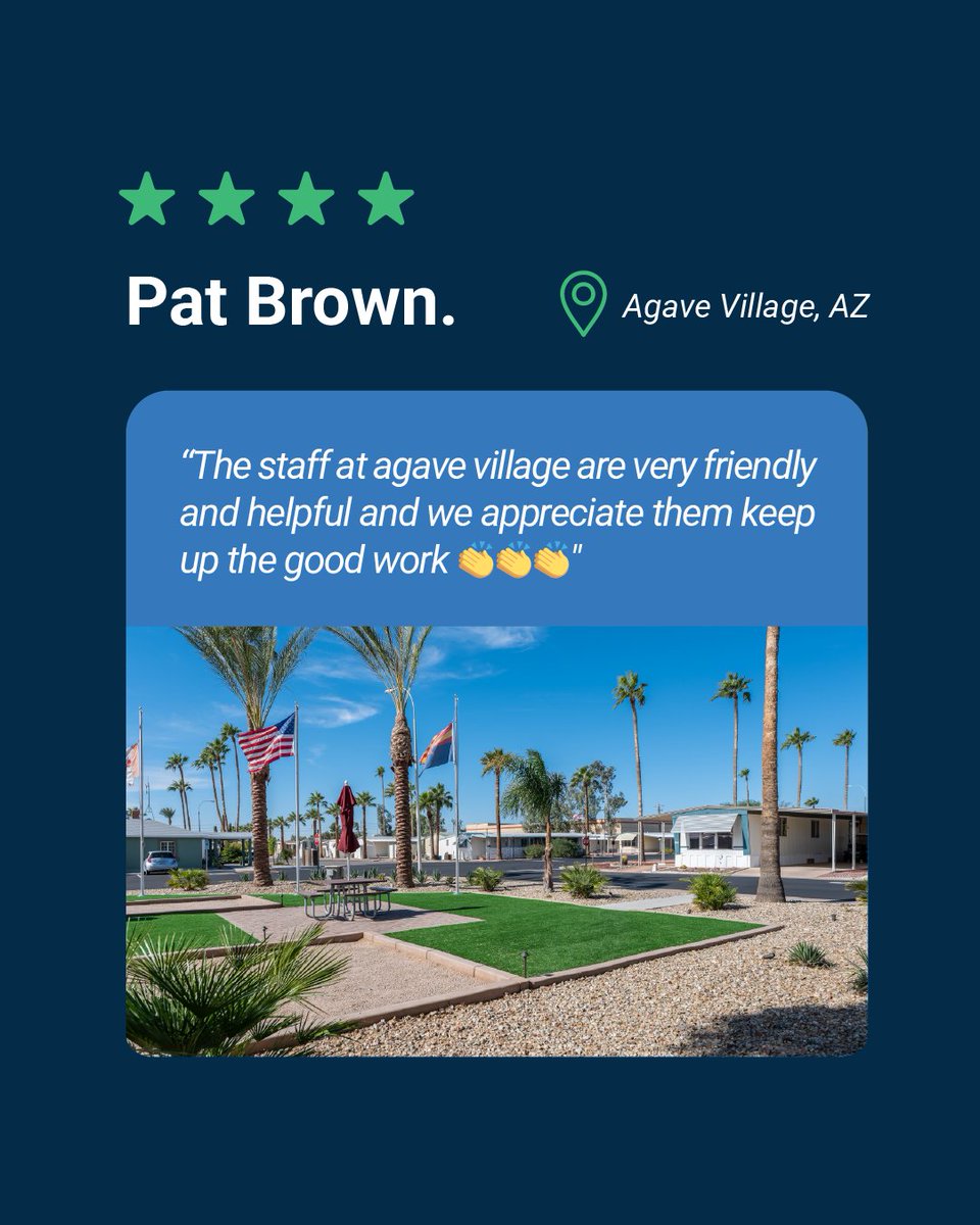 We love hearing feedback like this from our Agave Village residents. Thank you for the kind words, our team is proud to serve such a wonderful community. 👏

#RootsManagementGroup #AgaveVillage #ResidentFeedback