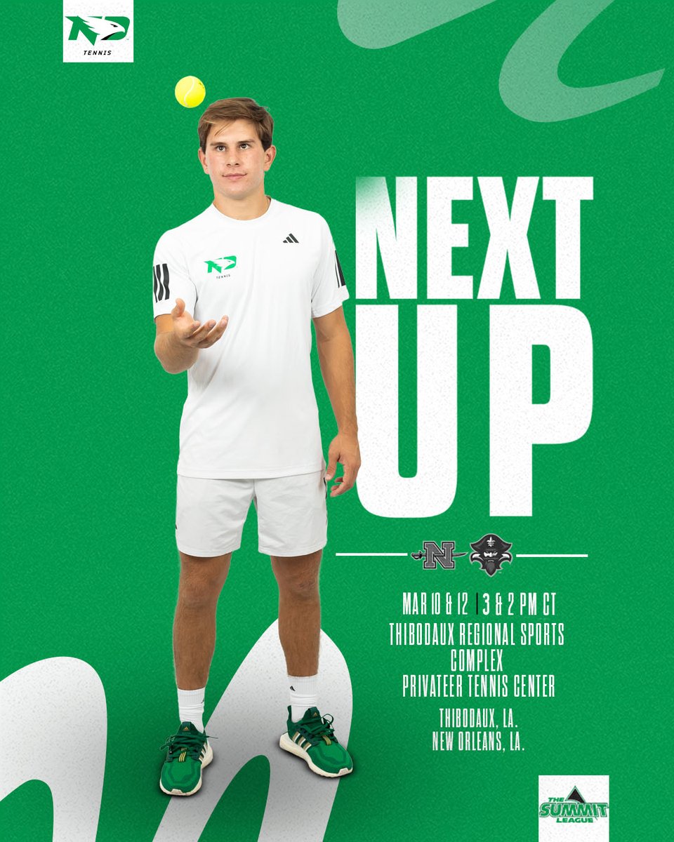 On to Louisiana!

📅 Mar. 10
🆚 Nicholls State
⏰3 p.m.
📍 Thibodaux, La.

📅 Mar. 12
🆚 New Orleans
⏰ 2 p.m.
📍 New Orleans, La.

#UNDproud | #LGH