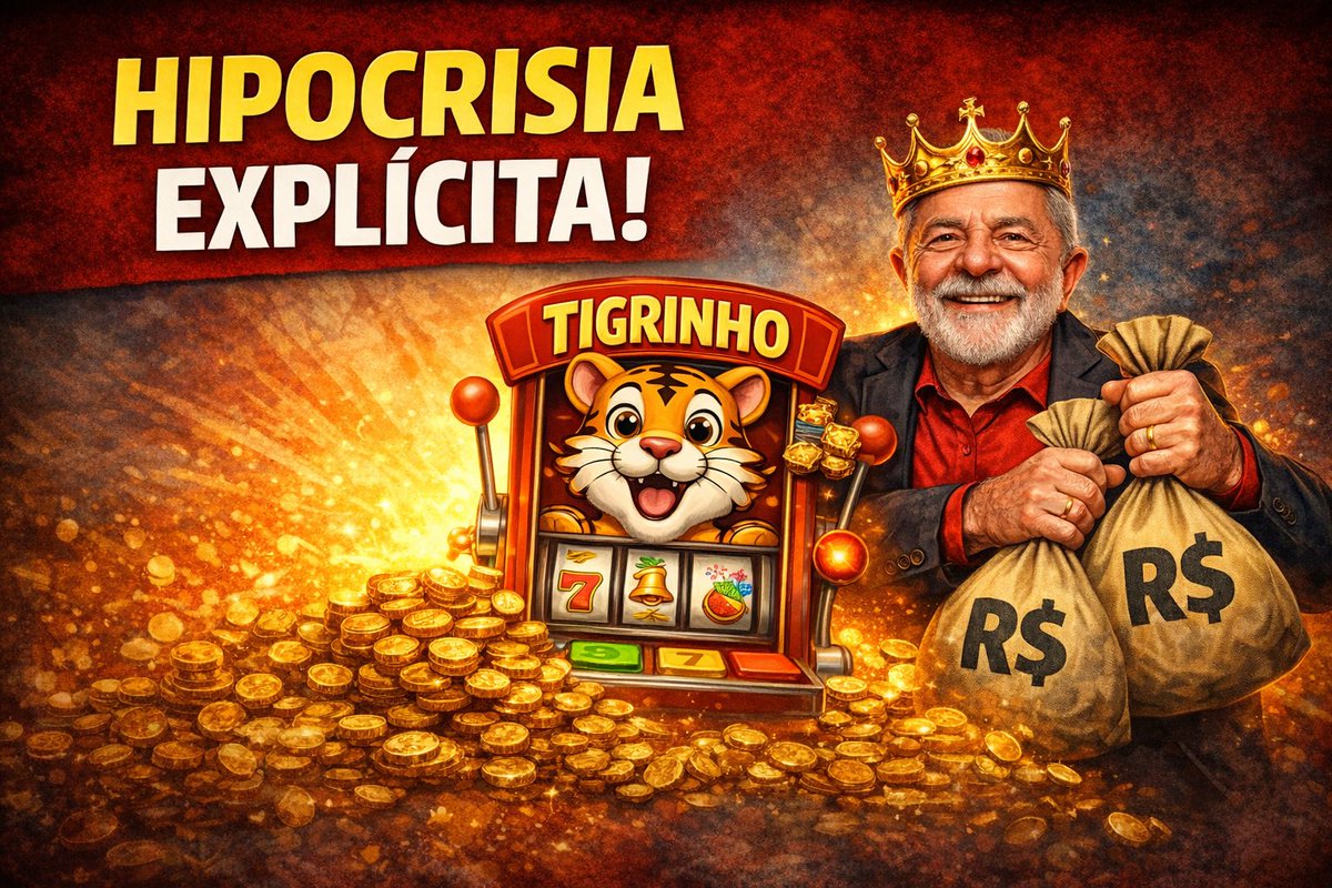 capitaoassis10's tweet photo. "HIPOCRISIA EXPLÍCITA! Lula quer banir o 'Tigrinho' que ELE MESMO regulamentou em 2023! Governo lucrou com impostos sobre apostas, brasileiro se endividou, e agora faz populismo barato. Incompetência ou má-fé? Provavelmente os DOIS! #LulaContraditório" https://t.co/2OEYCnlaLa