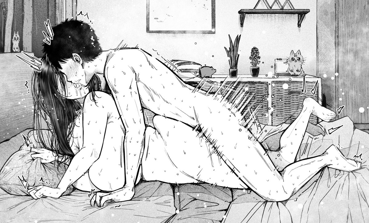 キスしながら寝バックは絶対に描きたい 