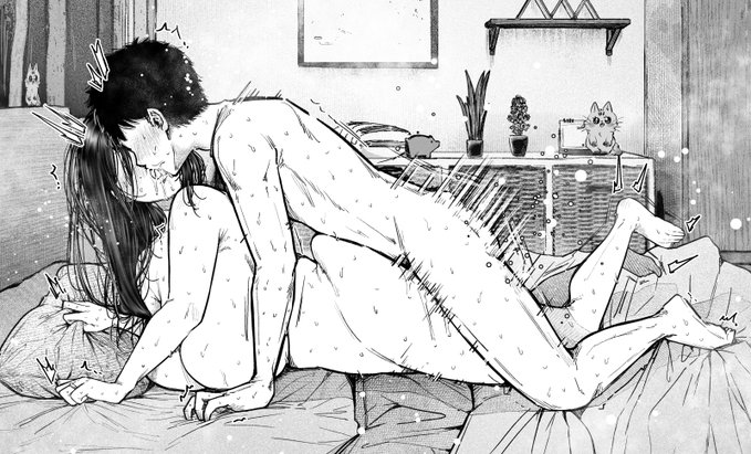 キスしながら寝バックは絶対に描きたい 