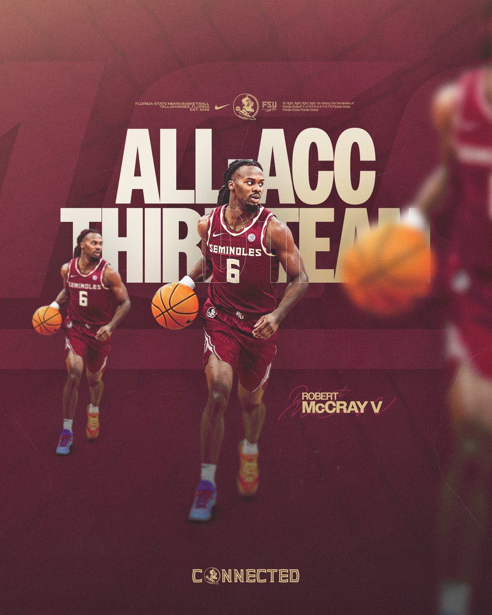 FSUHoops's tweet image. All‑ACC. All season. All McCray V. 🍢

#Connected