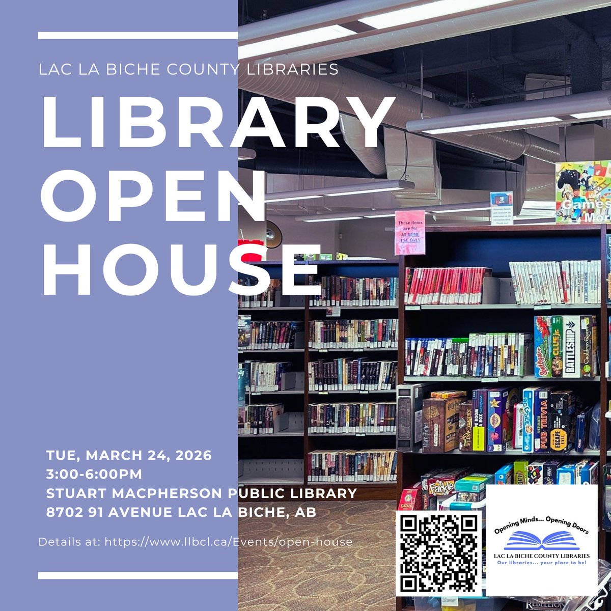 LLBC_Libraries's tweet photo. Join us March 24 for our Library Open House!
Meet our staff, new director, connect with board members, and take a tour!
You might discover resources you didn’t know we had! 

#LibraryEvent #OpenHouse #JoinUs #DropIn https://t.co/jLQ5KMy7gV