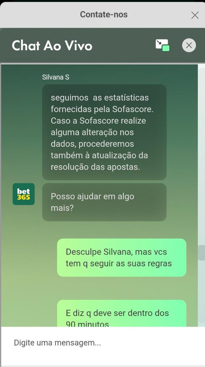 Kaio_ctba's tweet photo. @JeffersonRito1 @leogrossi19 @bet365 Tbm estou nessa, inclusive a própria atendente disse que iam se basear na Sofascore e lá já atualizaram https://t.co/pjepOZQH6e