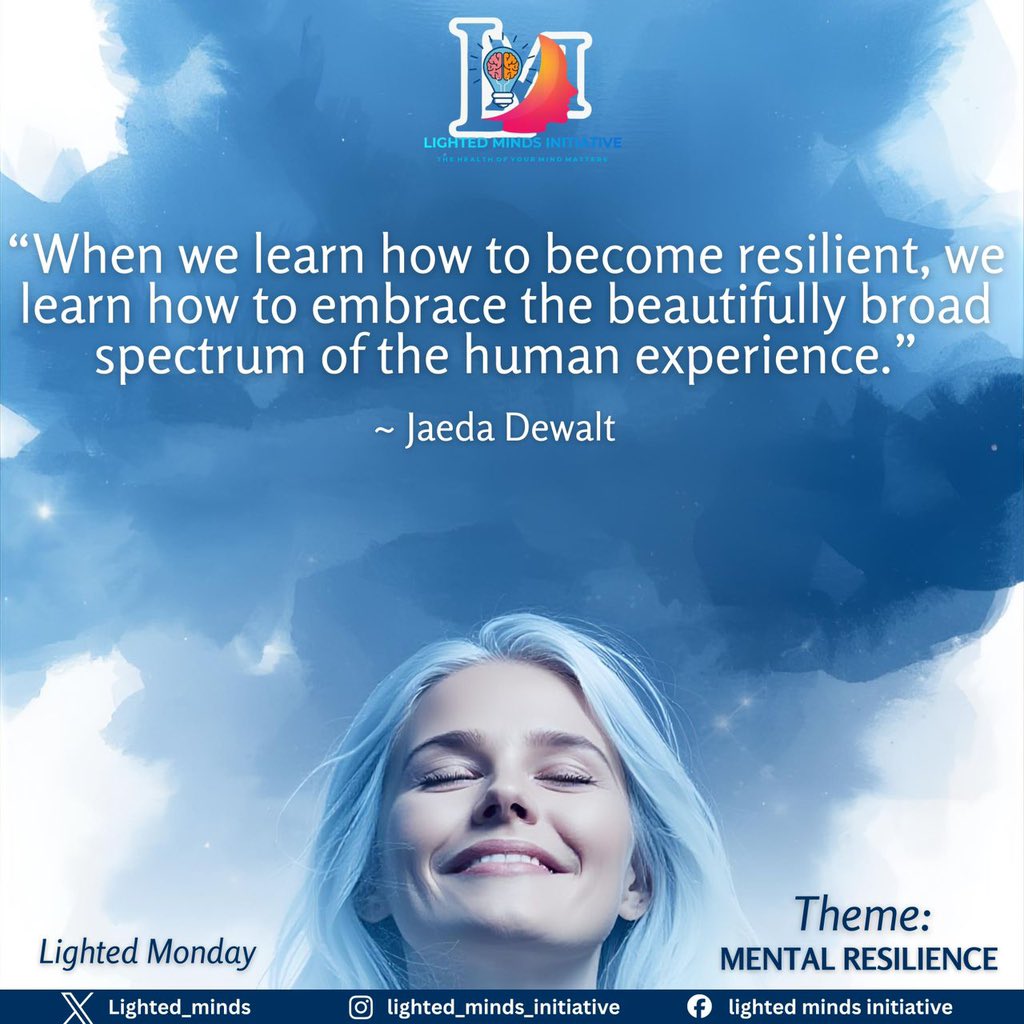 Lighted_minds's tweet photo. Embracing the ups and downs, one lesson at a time💪. When we learn to be resilient, we open ourselves up to the full range of human emotions and experiences. 
#lightedmonday
#MentalResilience 
#MentalHealth 
#LightedMindsInitiative 
#LMI https://t.co/gK4PAJVm6V