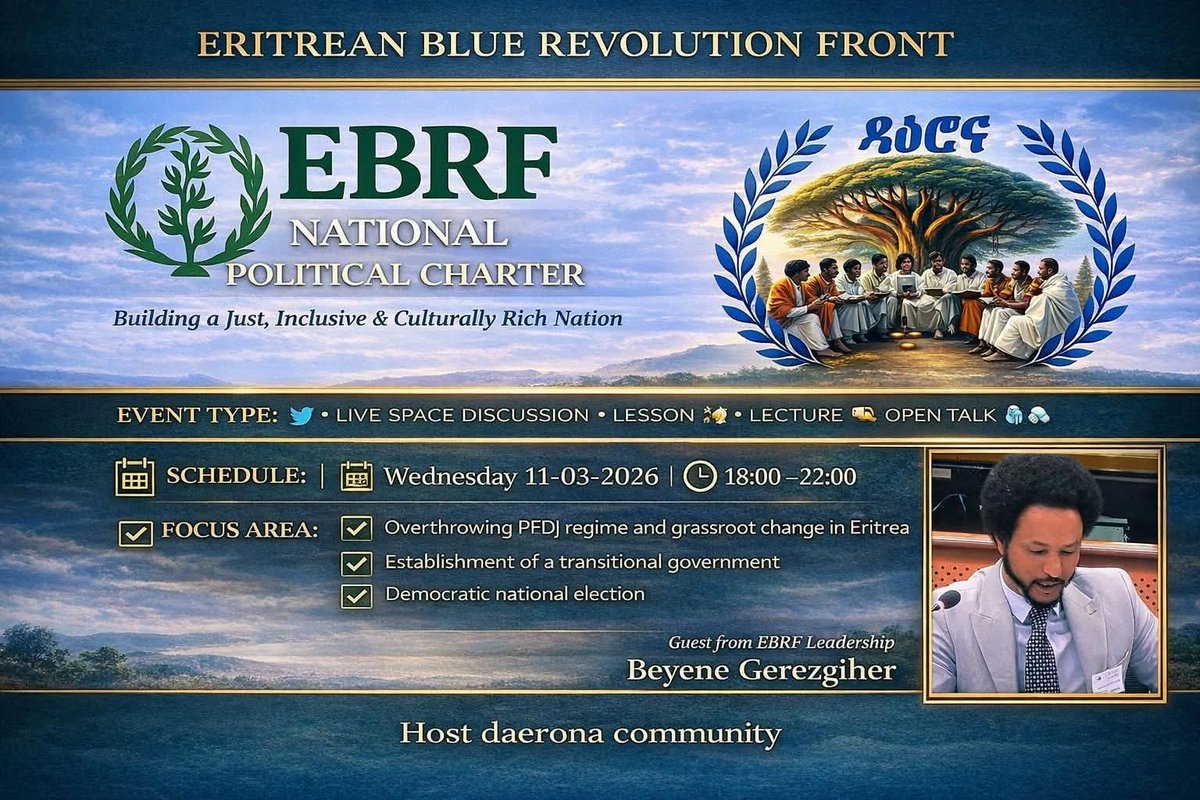 BeyeneGerezghe1's tweet photo. Honored to be a guest of the Daerona Community and stand with our golden generation fighting for a better Eritrea. #Ebrf @EGerasouli35992 @CmaDawit https://t.co/u7BS0tht36