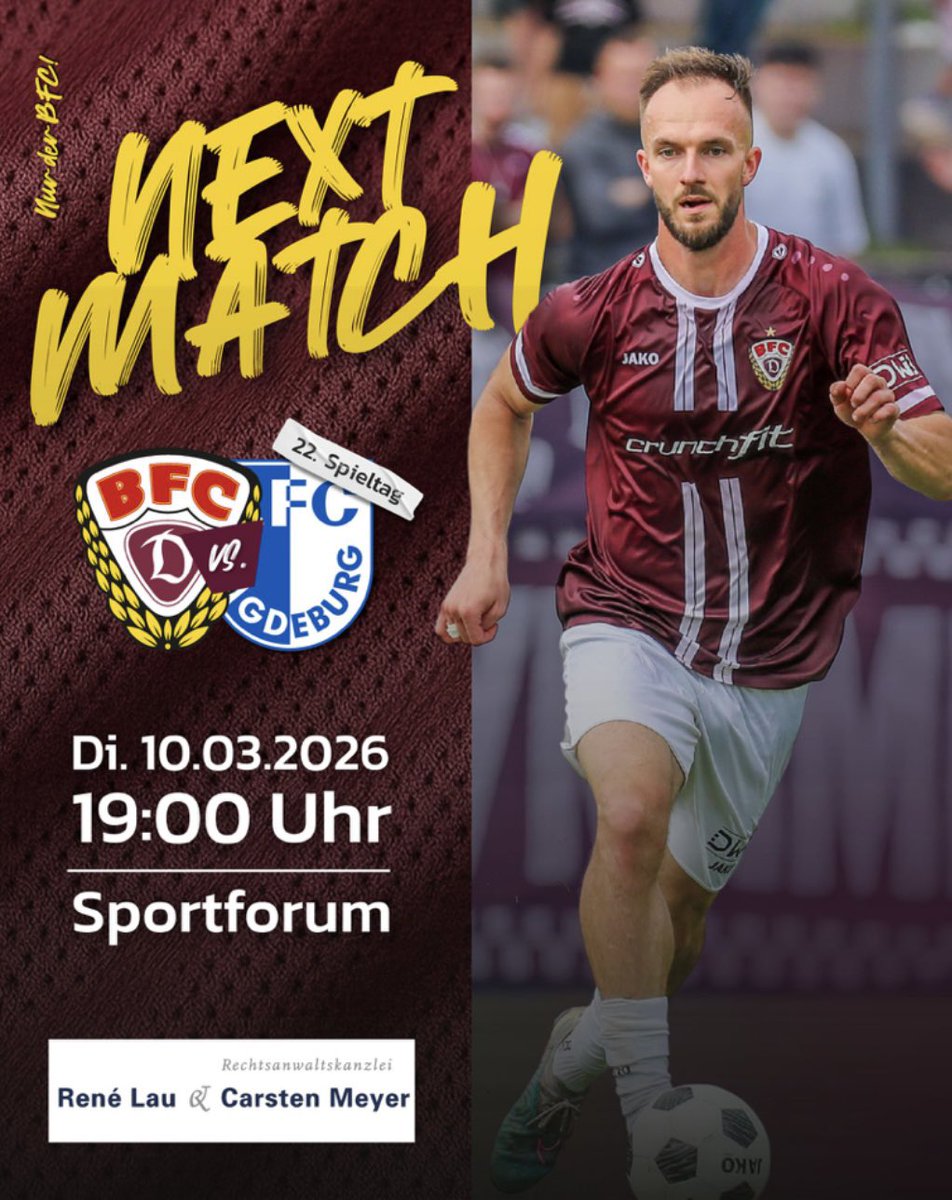 renelauberlin's tweet photo. Zum Punktspiel gegen die
U23 des 1. FC Magdeburg ist unsere Rechtsanwaltskanzlei
René Lau & Carsten Meyer zum wiederholten Mal in dieser Saison Social Media
Sponsor des @BFCDynamo .
#fananwalt #beimfananwalt #fananwaltberlin #bfc #bfcdynamo #bfcfcm https://t.co/2KGNalSVJj