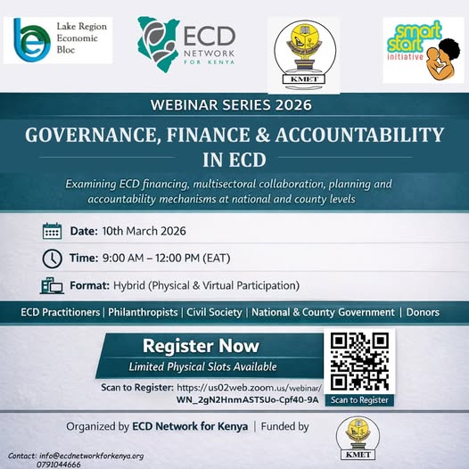 Kmet_Kenya's tweet photo. The Day is here..Governors. ECD champions. Sector leaders. All in one room to talk about Governance, Finance &amp; Accountability in ECD.
📷 10th March 2026 from 9:00 AM – 12:00 PM (EAT)
#ECDWebinar2026 #GovernanceInECD #LeadershipForECD https://t.co/qy5uZJaivO