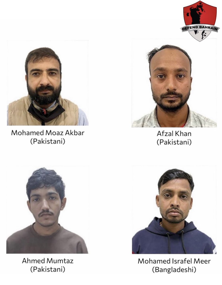 AdityaRajKaul's tweet photo. #BREAKING: Bahrain has arrested 5 Pakistani nationals and 1 Bangladeshi national for filming and praising Iranian Missile and Drone attack on Bahrain, expressing sympathy with Iran’s aggression and spreading false information. https://t.co/RVH46aIpvD