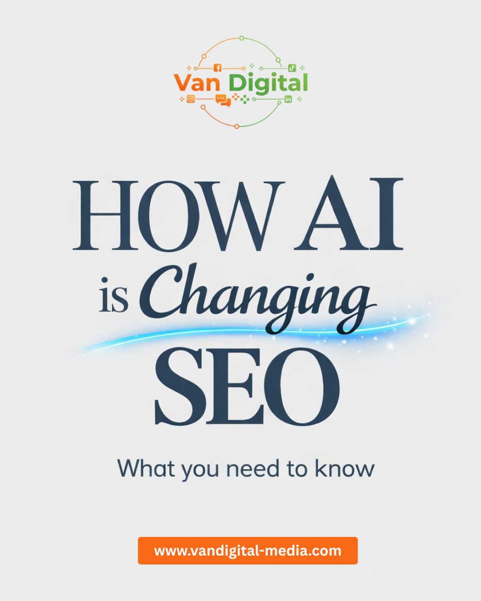 VanDigital_'s tweet photo. AI is transforming SEO⚡

From smarter keyword research to data-driven insights, AI helps businesses rank higher, create better content and stay ahead of competitors.

Want your business to show up first on Google?🚀
Contact us : info@vandigital-media.com

#vandigital #SEO https://t.co/oB1GZsviUj
