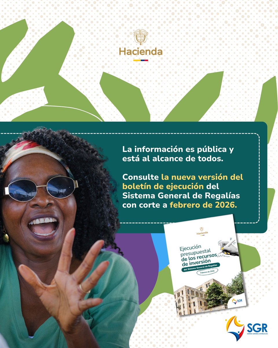 📢 Consulte el boletín de ejecución del Sistema General de #Regalías con el balance de los catorce meses transcurridos del bienio 2025–2026. 

🔗 Ingrese aquí  minhacienda.gov.co/documents/d/po…