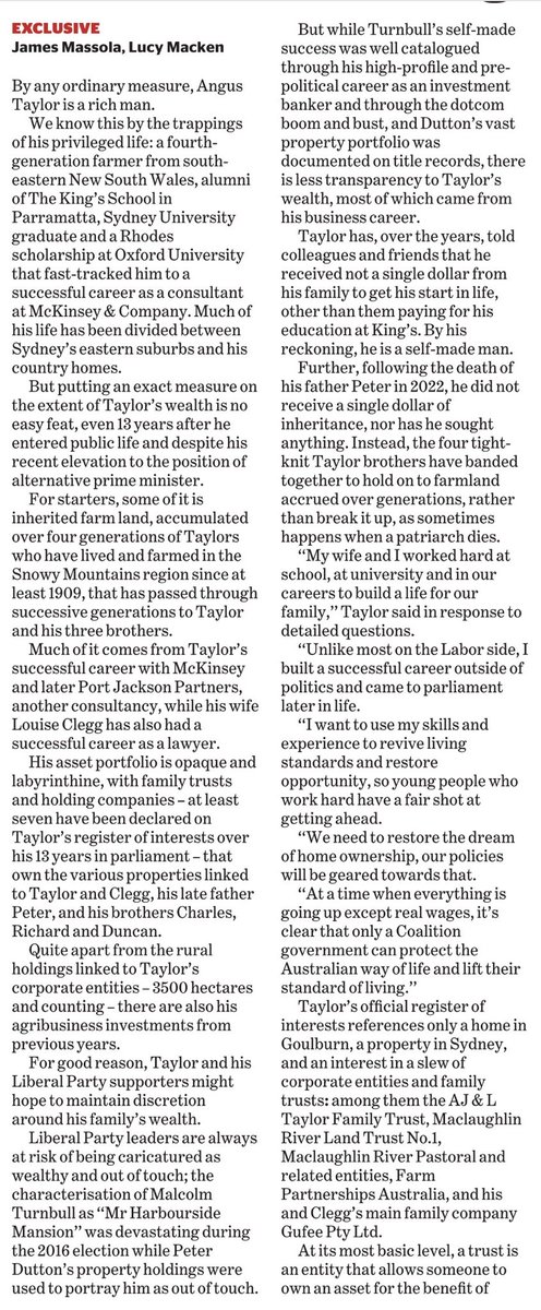MargieJay50's tweet photo. I can’t wait for Angus Taylor to spruik his new round of accusations regarding the cost of living crisis caused by the Labor government.
Perhaps, this time he will be able to do it from his farm rather than one of Canberra’s most expensive suburbs.
@smh
#CredibilityZero https://t.co/3e0mEW5nNd