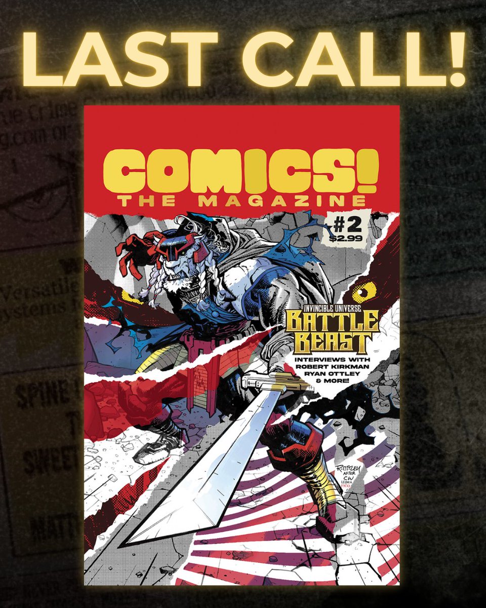 comicsthemag's tweet photo. Did you get your order in? 

COMICS! The Magazine #2
Lunar 0226PP1026
Universal PRA01260001
Diamond UK FEB261397

Bundles of 25
Lunar 0226PP1027
Universal PRA01260002
Diamond UK FEB261396 https://t.co/xujtMoKBMe