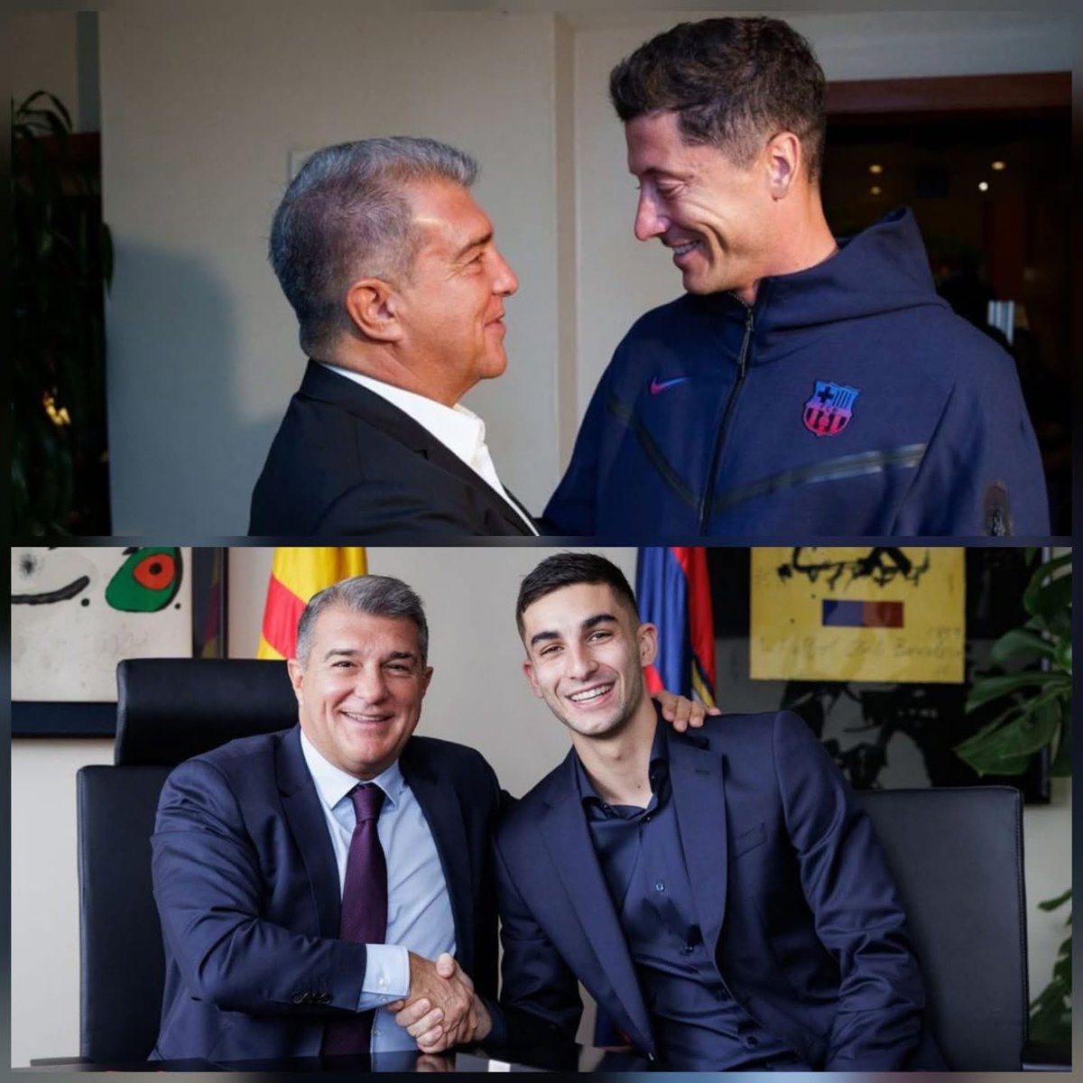 FRBarca_'s tweet image. 🚨Comment le Barça va-t-il recruter l'attaquant dont l'équipe a besoin ?

Joan Laporta : 

« J'espère que Lewandowski voudra continuer. Je le garderais, ainsi que Ferran. »