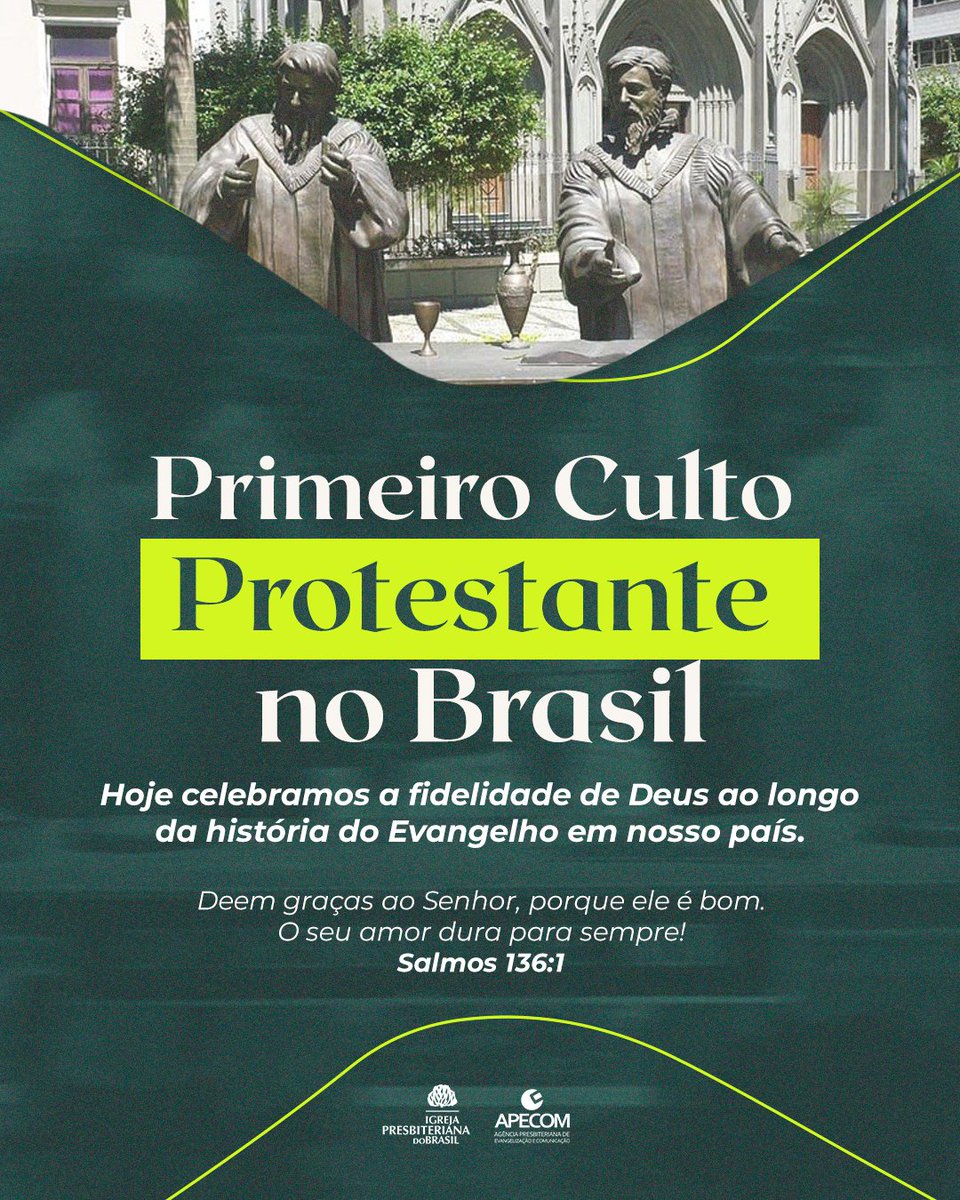 ipboficial's tweet photo. Hoje, 10 de março de 2026, celebramos 469 anos do primeiro culto protestante realizado no Brasil, em 1557, na Baía de Guanabara.

Que a lembrança desta data renove em nós o compromisso com a Palavra, com a adoração e com a missão de anunciar Cristo.

#IgrejaPresbiteriana #IPB https://t.co/hkkcTefttv