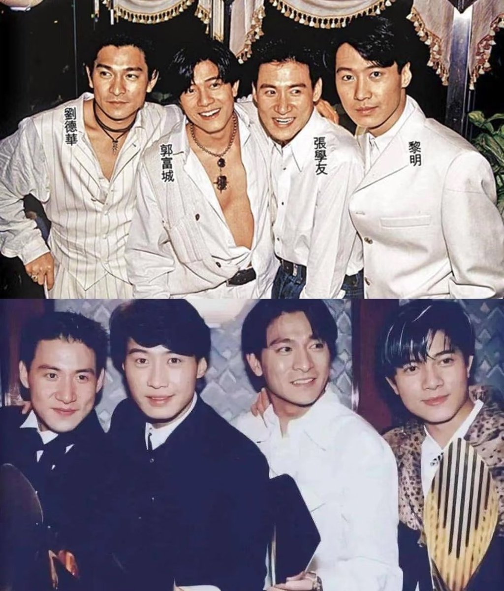 zhenhuanjie's tweet photo. My mom's assessment of the original HK 四大天王 (translated to current bg terms)

-Andy Lau: all rounder &amp; face of the group
-Jacky Cheung: main vocalist
-Aaron Kwok: main dancer
-Leon Lai: tallest and best at mandarin https://t.co/FqwDMmY3dU
