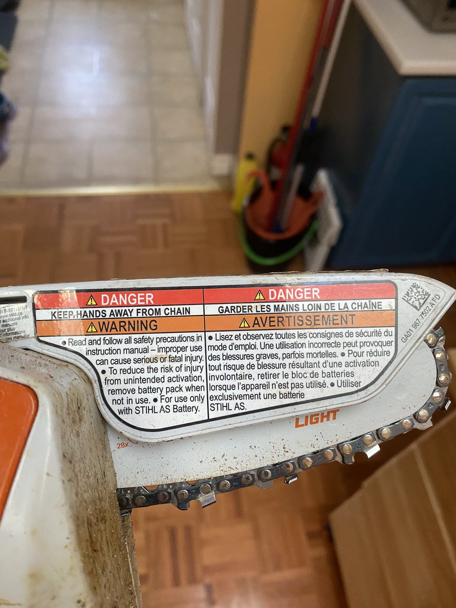 Angelsforever86's tweet photo. This is what I use for pruning thicker branches it’s an electric chainsaw that is extremely effective, it’s fairly lightweight in comparison to a gas powered equivalent #stihl #treepruning #countrylife #countryman #princeedwardcounty https://t.co/I7snWEA0Ap