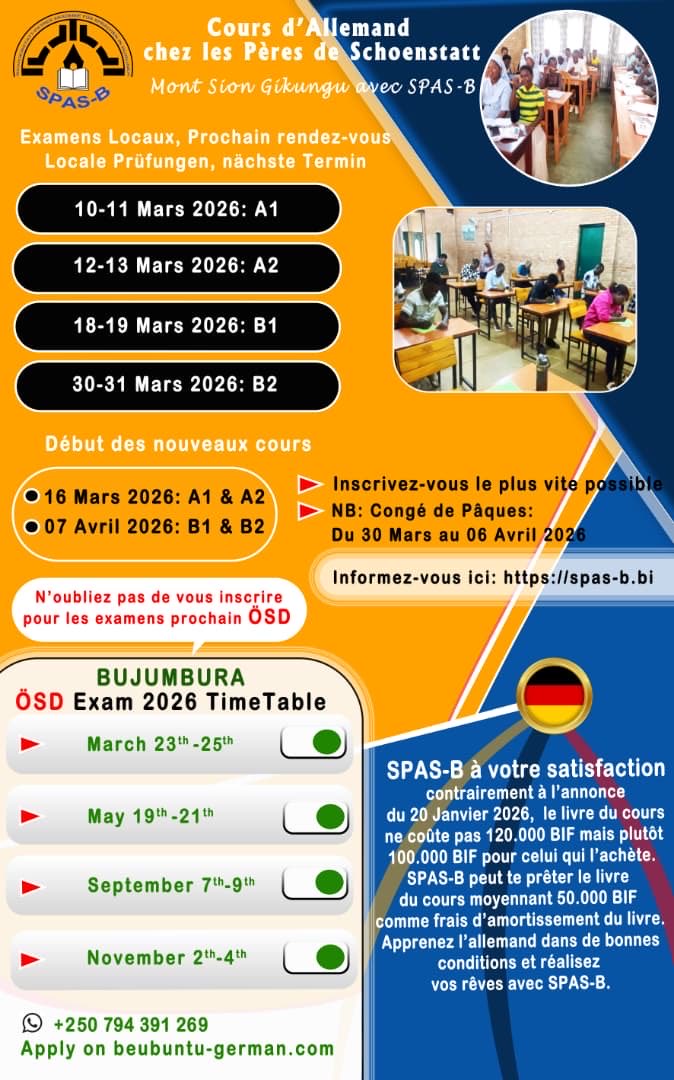 HermenegildeP's tweet photo. Bienvenue à SPAS-B cours d Allemand chez les Pères de Schönstatt à Mont Sion Gikukgu https://t.co/2xXDNSFbOF