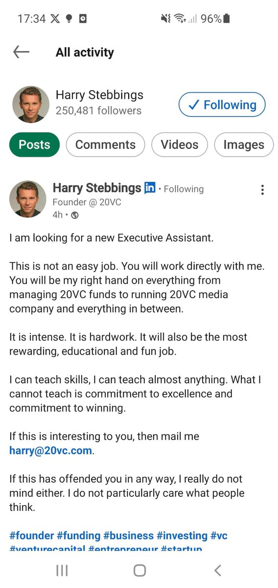 Harry Stebbings tweet media